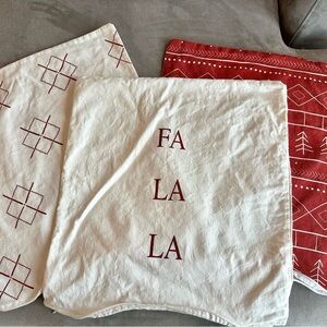 18" Woven Nook Christmas Throw Pillow Covers - Set of 3